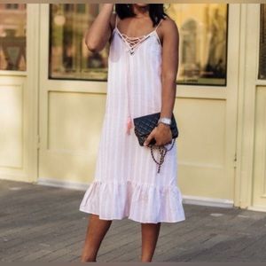SugarLips Libby Midi Lace Up Dress